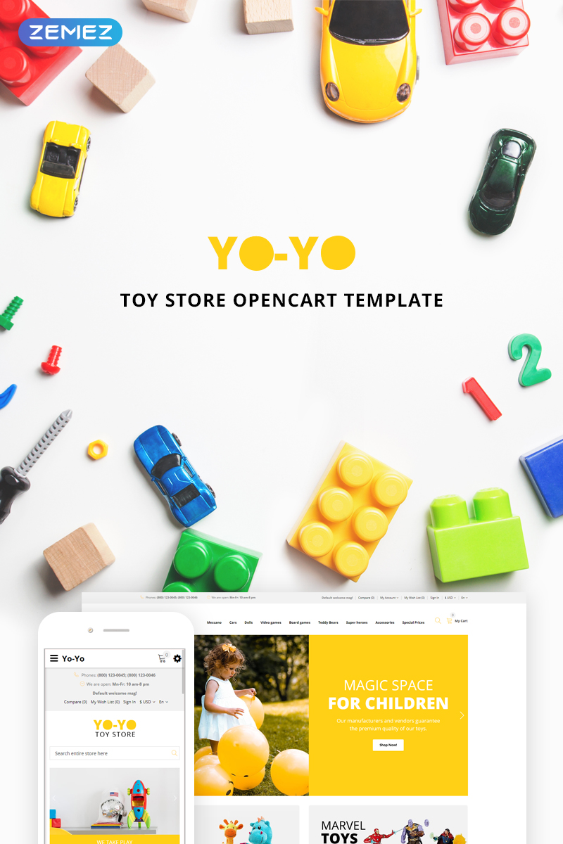 OpenCart Vorlage namens "Yo-Yo Toy Store" #73795