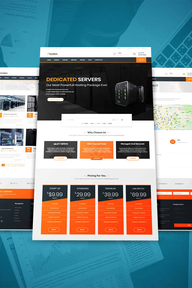 Responzivní Šablona webových stránek "Pixxles - Multipurpose Website Template" #73778