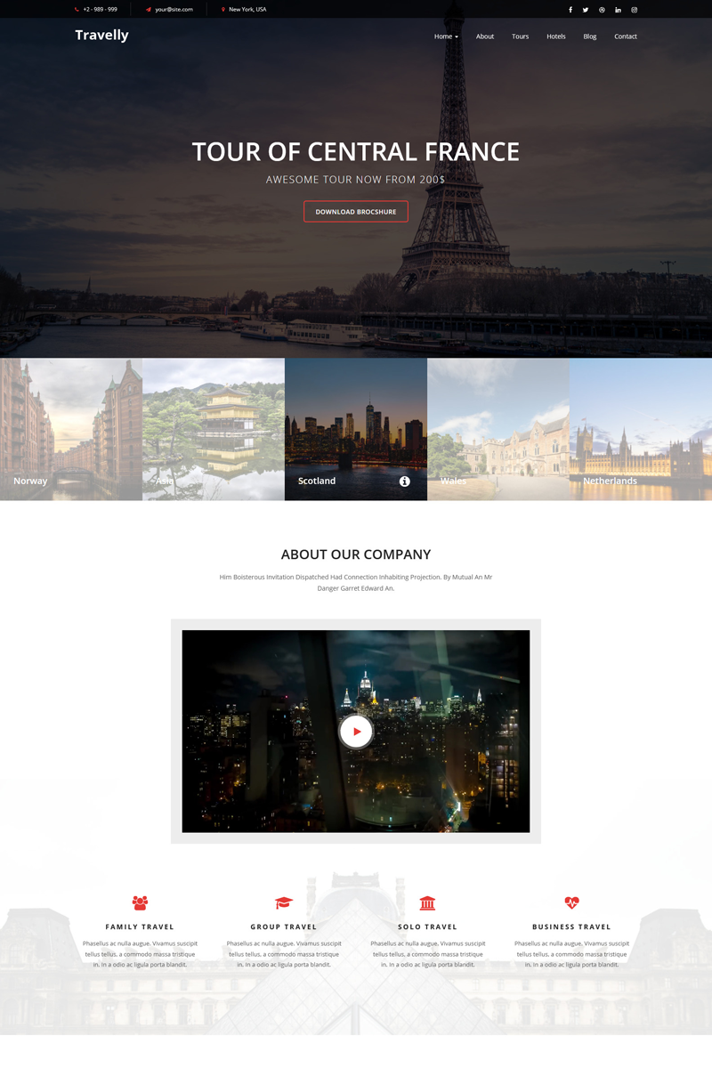 Travelly - Travel Agency Landing Page Template