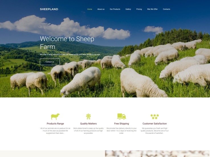 Best Agriculture Website Design Sheepland TemplateMonster