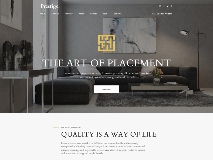 Interior Design Website Template For Studios And Architects