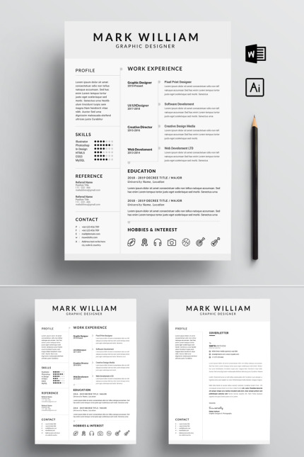 Template #73800 Resume Minimal Webdesign Template - Logo template Preview