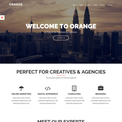 Orange - One Page Bootstrap WordPress Theme WordPress Theme