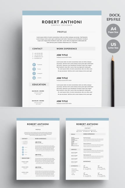 Template #73825 Resume Minimal Webdesign Template - Logo template Preview