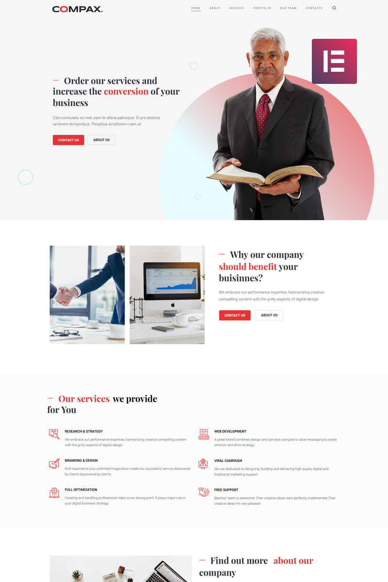 Compax - Minimal Creative Business WordPress Elementor Theme