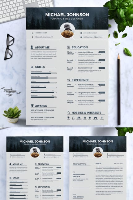 Template #73845 Resume Creative Webdesign Template - Logo template Preview