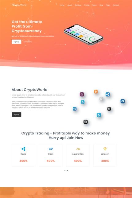 Template #73873 Business Cryptocurrency Webdesign Template - Logo template Preview