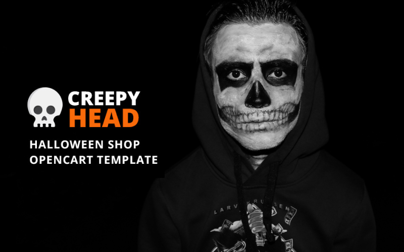 "Creepy Head - Halloween Shop" - адаптивний OpenCart шаблон №73849