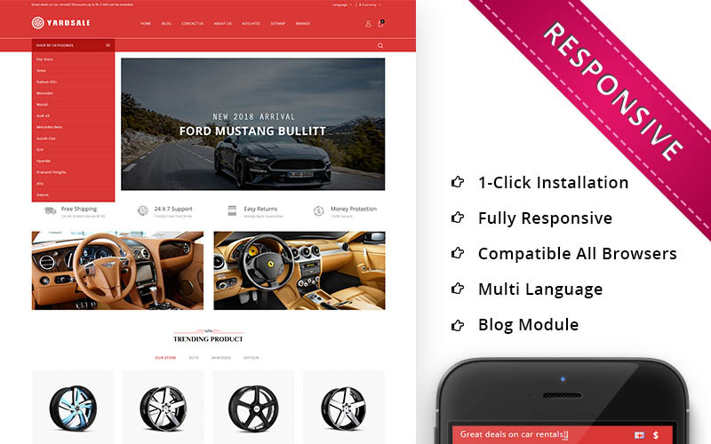 Yardsale - Automobile Store Premium OpenCart Template