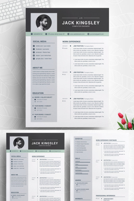 Template #73924 Resume Professional Webdesign Template - Logo template Preview