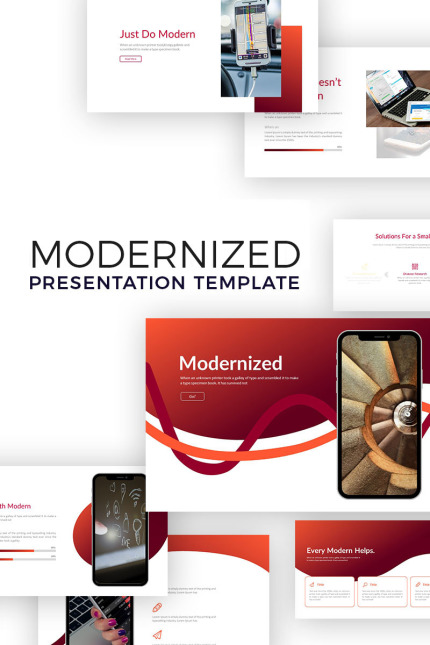 Template #73983 Red Powerpoint Webdesign Template - Logo template Preview