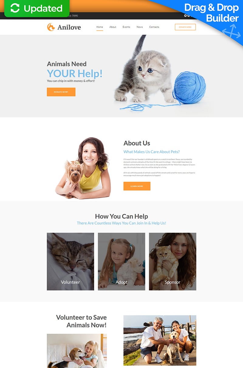 Anilove - Animal Shelter Moto CMS 3 Template - screenshot
