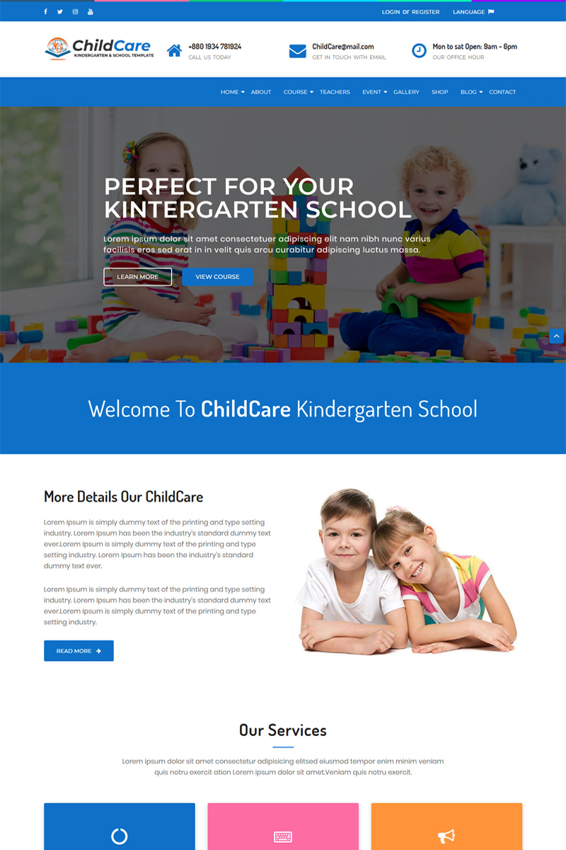 ChildCare - Kindergarten & School HTML №73989 - скриншот
