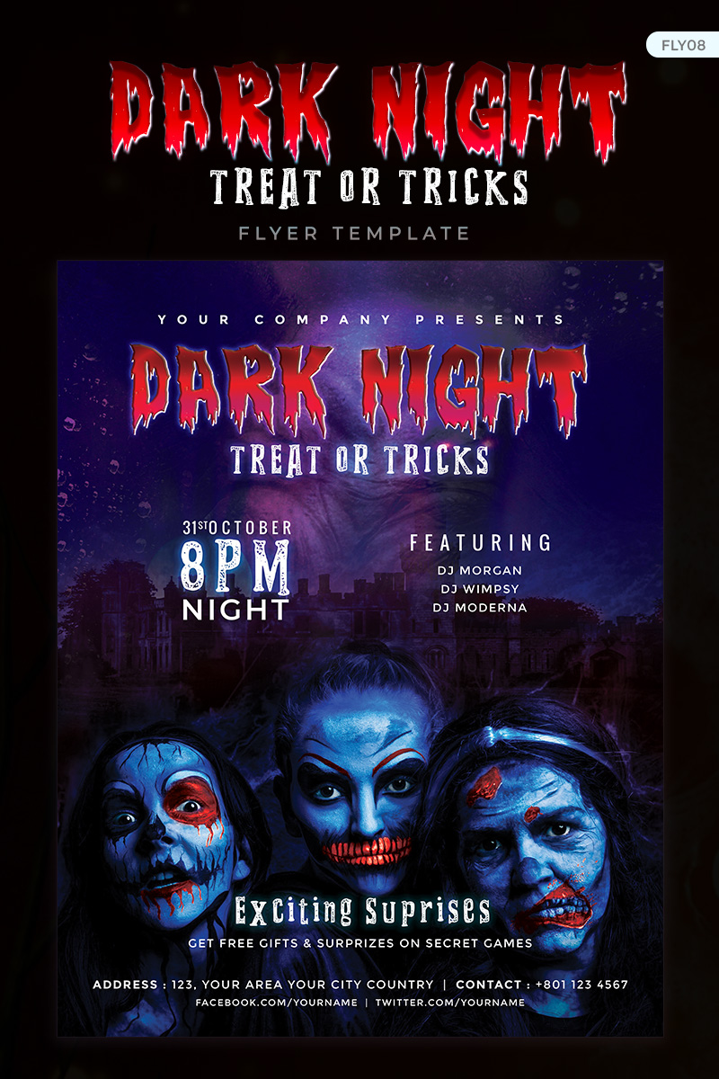 dark night halloween party flyer design corporate identity template flyer for halloween party