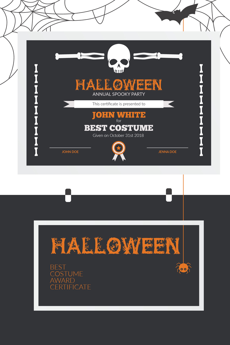 Download Halloween Best Costume Award Certificate Template With Halloween Costume Certificate Template