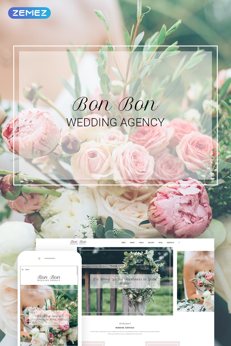 Responsywny szablon Joomla Bon Bon - Wedding Agency #73958 - zrzut ekranu