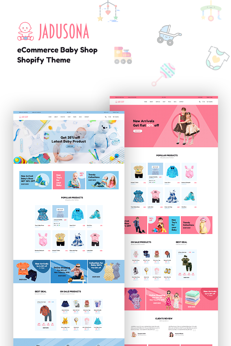 Shopify Theme namens "Jadusona - Baby Shop" #73918