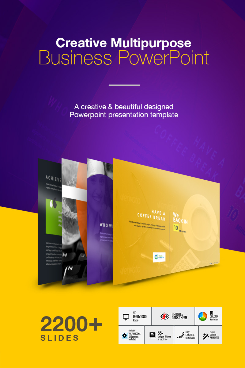 Creative Multipurpose Business PowerPointmall #74001 - skärmbild