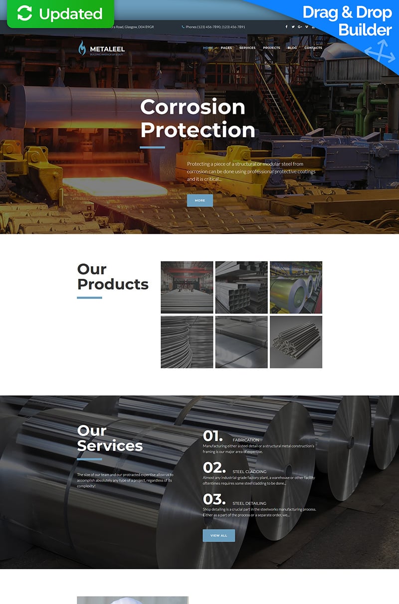 Metaleel - Steel Company Moto CMS 3 Template