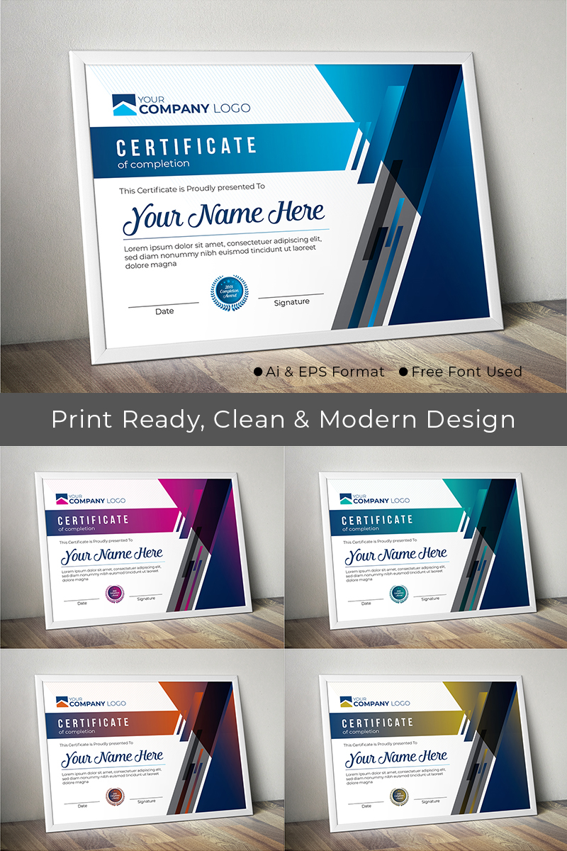 Modern Award Certificate Template 74061