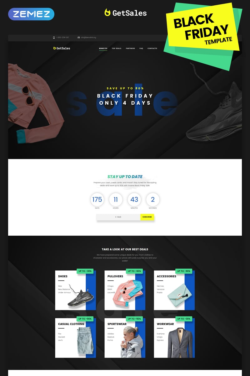 Responsive GetSales - Fancy Black Friday HTML Açılış Sayfası #74082 - Ekran resmi