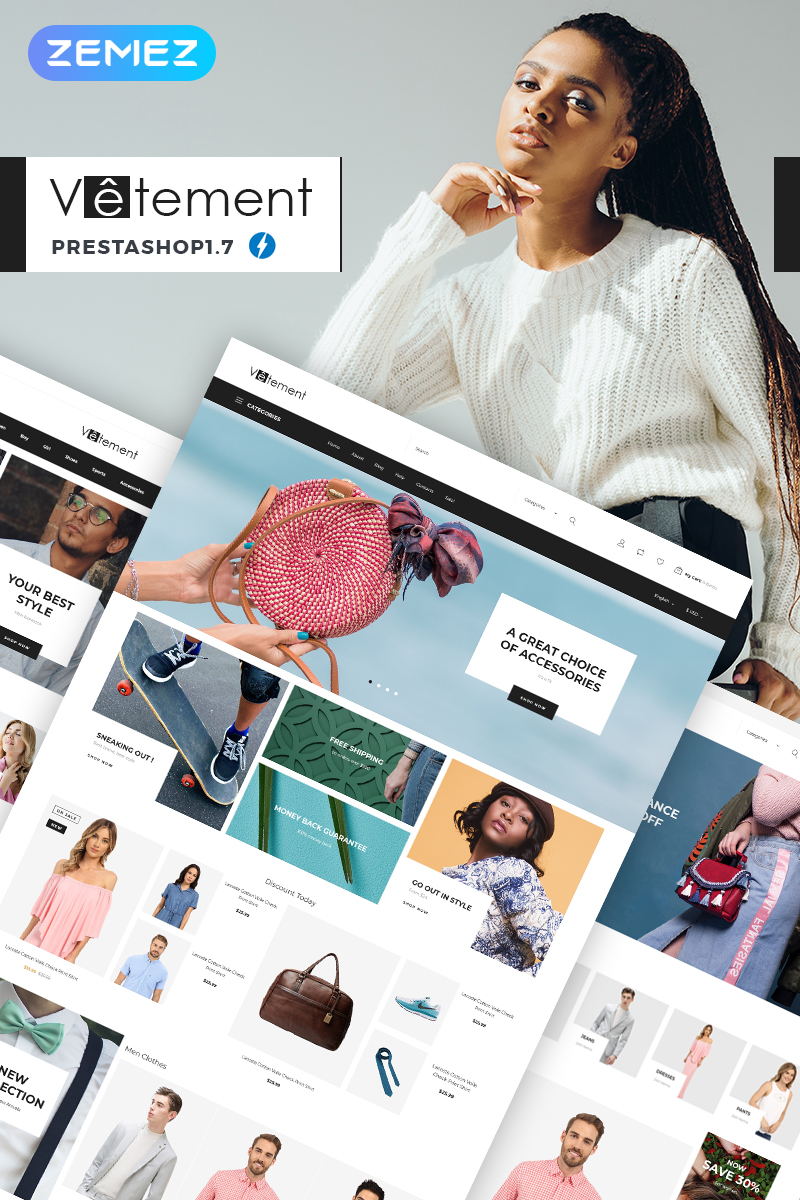 Tema De PrestaShop "Vetement - Apparel Store" #74080