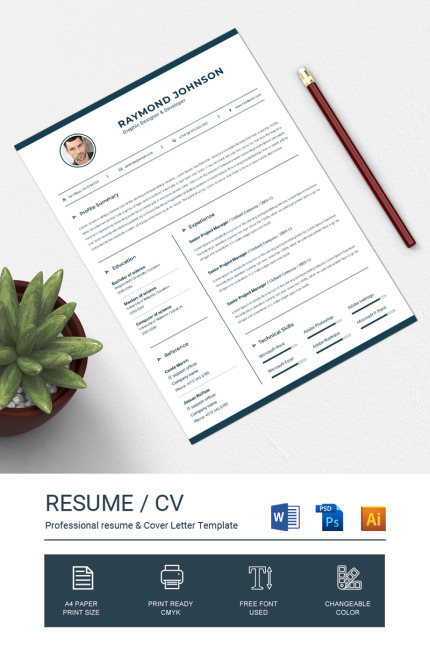Template #74115 Clean Resume Webdesign Template - Logo template Preview
