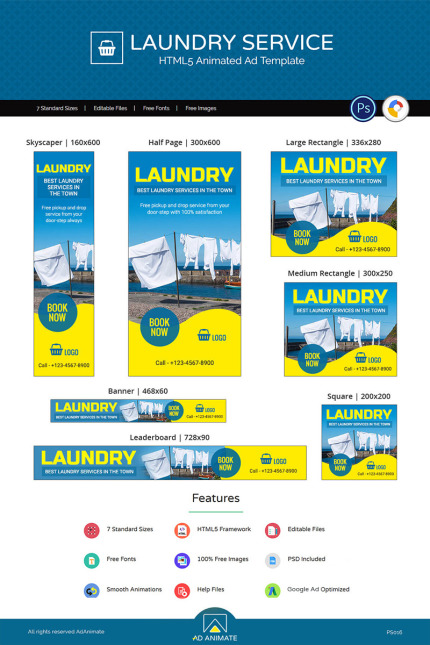 Template #74119 Service Dryclean Webdesign Template - Logo template Preview
