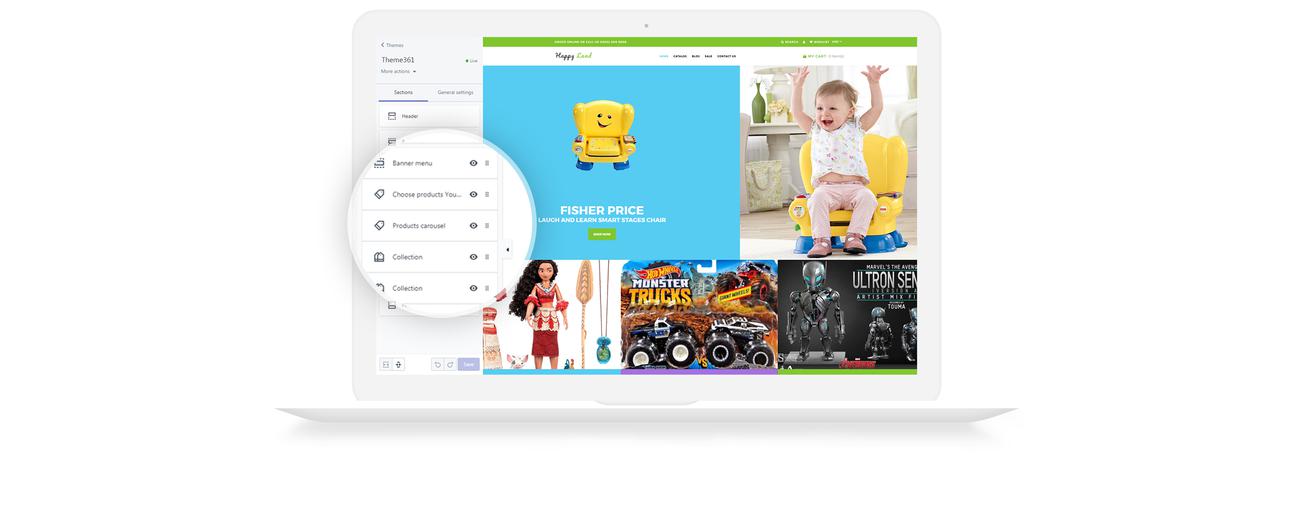 магазин игрушек shopify тема