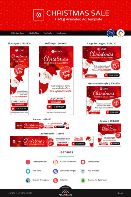 Template #74128 X-mas Xmas Webdesign Template - Logo template Preview