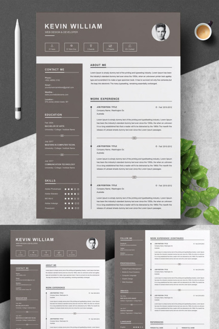 Template #74169 Resume Design Webdesign Template - Logo template Preview