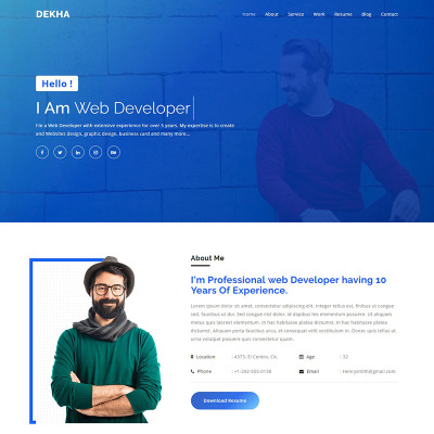 Dekha - Creative Personal Portfolio Landing Page Template