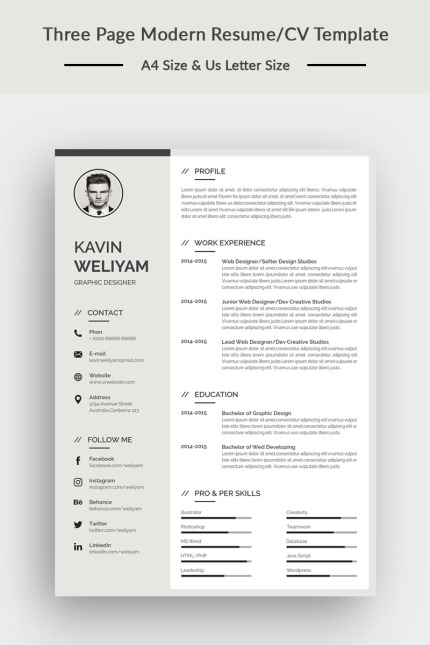 Template #74199 Cv Clean Webdesign Template - Logo template Preview