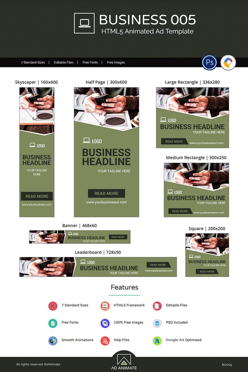 Animated Banner Business Banner 005 - Animated Ad #74133 - zrzut ekranu