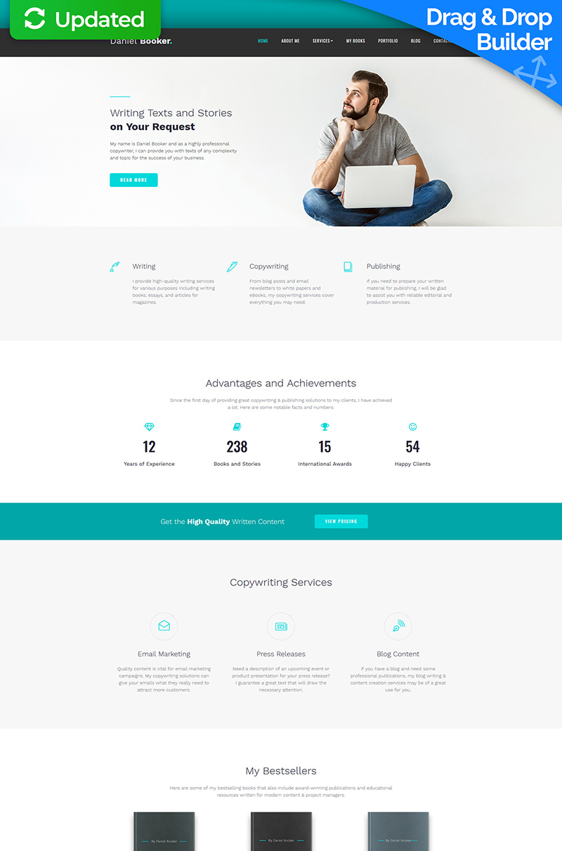Daniel Booker - Elegant Personal Page Moto CMS 3 Template