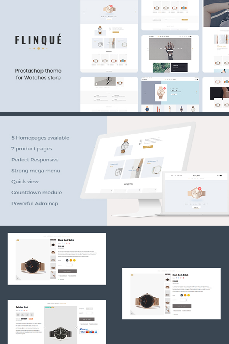 LEO FLINQUE - HAND WATCH, FASHION AND ACCESSORIES PrestaShop Theme