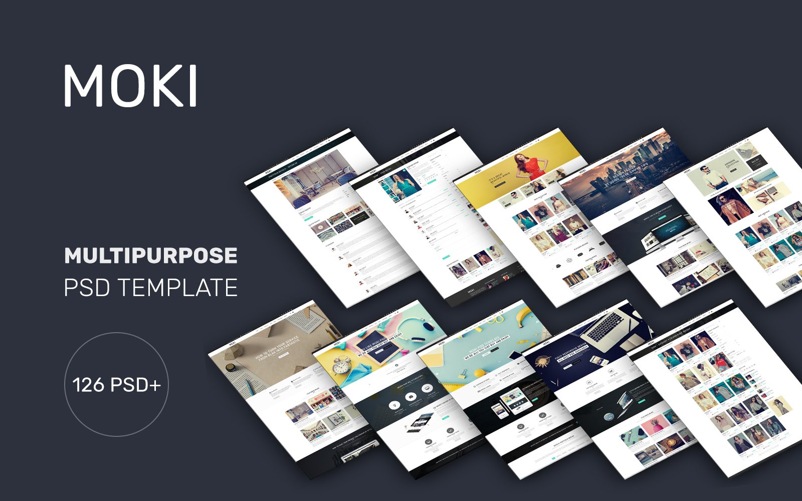 "Moki - 126 PSD Multi-purpose" Responsive PSD Template №74179