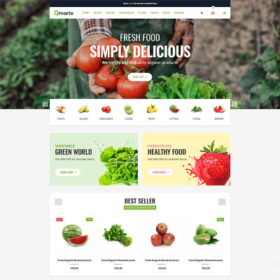 Plantilla Web para Sitio de Tienda de Alimentos #74160