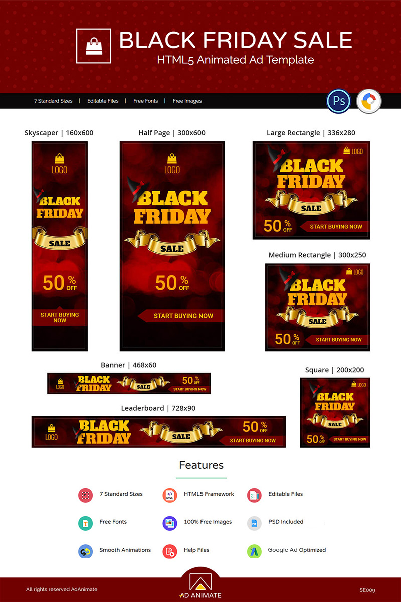 "Shopping & E-commerce | Black Friday Sale" Animated Banner №74129