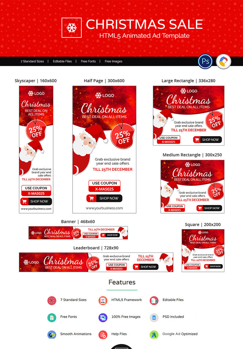 Shopping E Commerce Christmas Sale Ads Animated Banner 74128