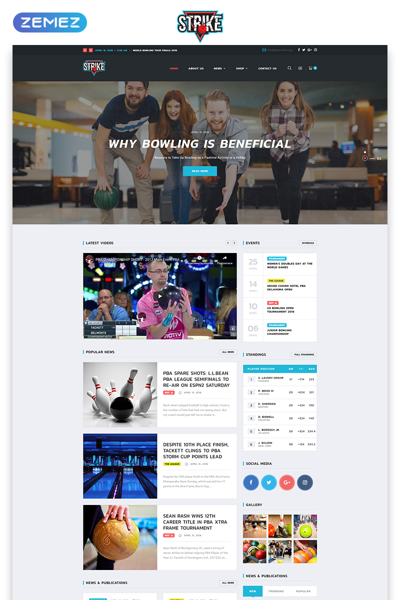 Strike - Bowling Multipage HTML №74113 - скриншот