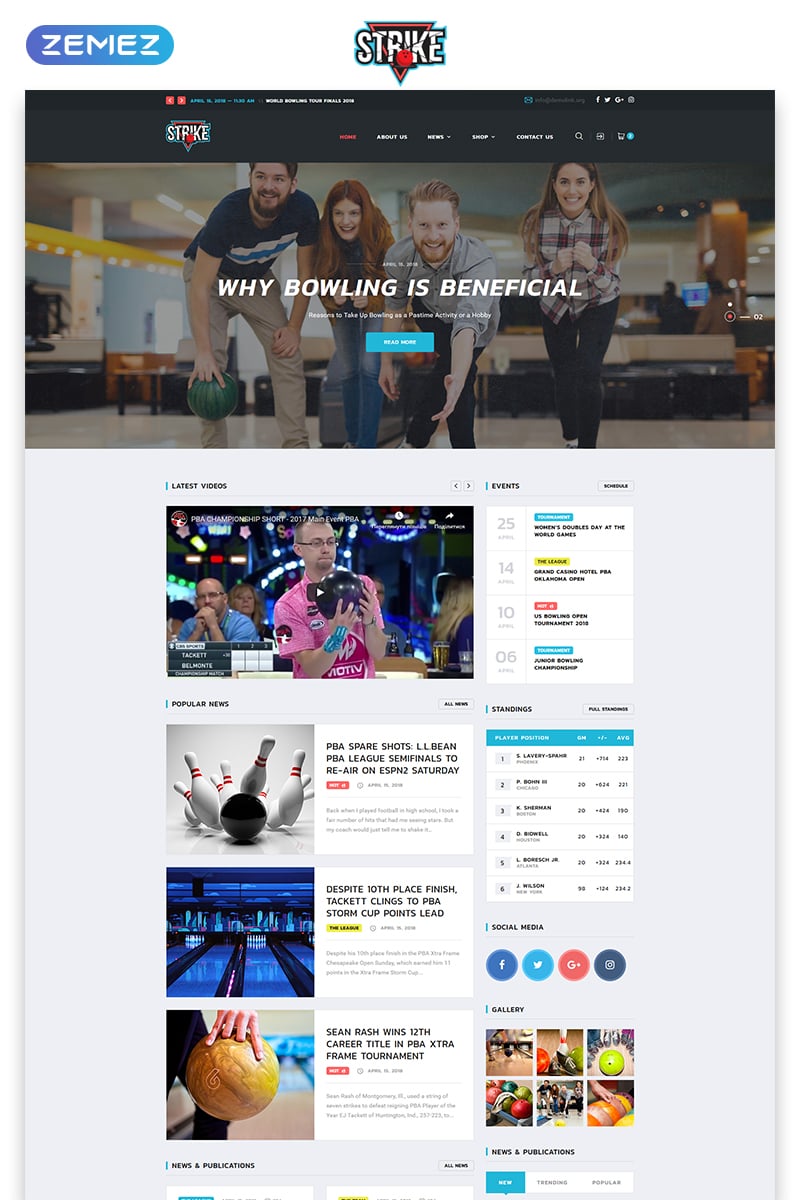 Bowling Club Website Templates