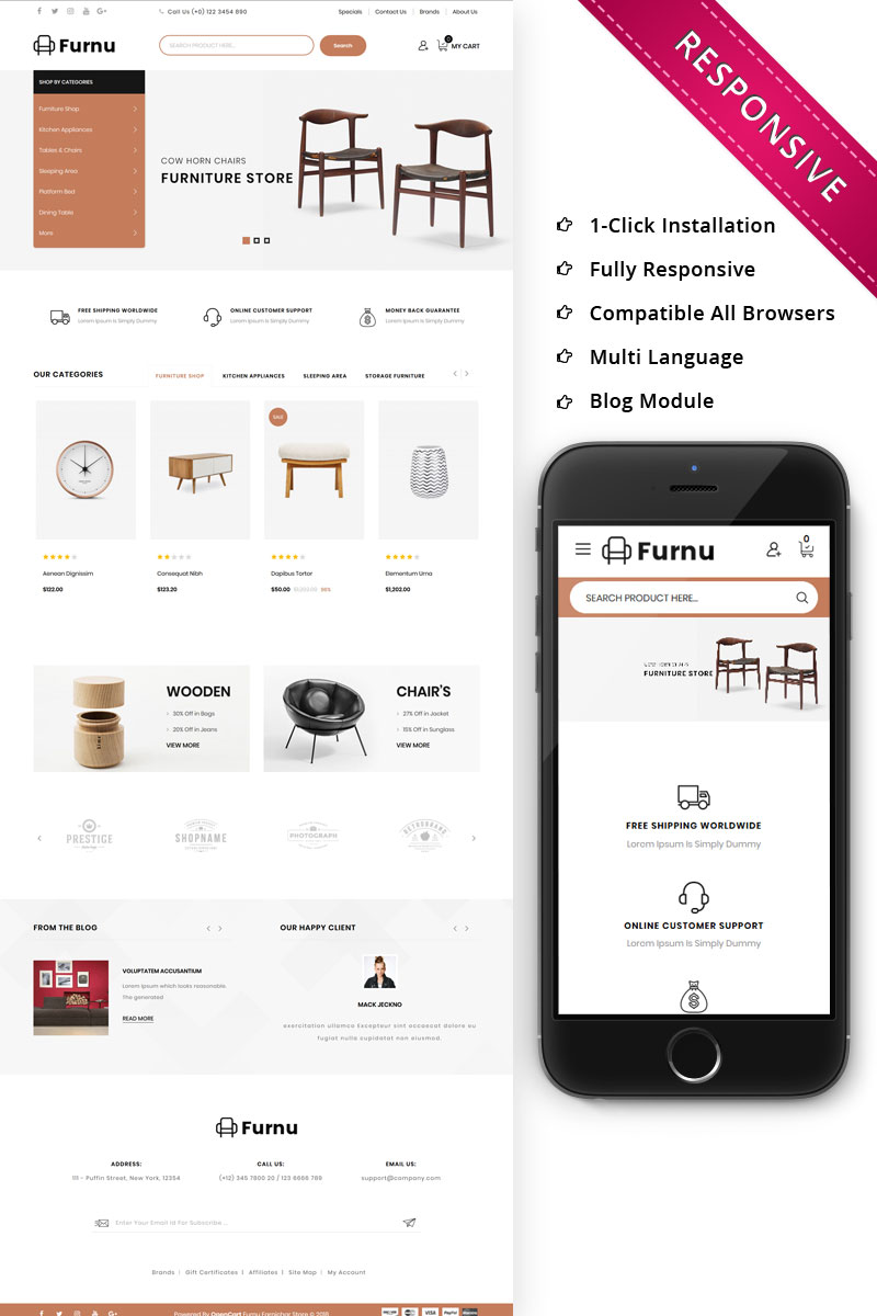 Website Template 74265 Opencart Responsive Html Custom