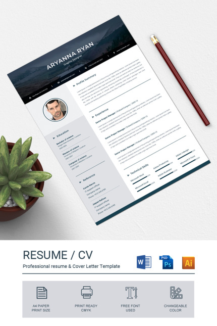 Template #74269 Clean Resume Webdesign Template - Logo template Preview