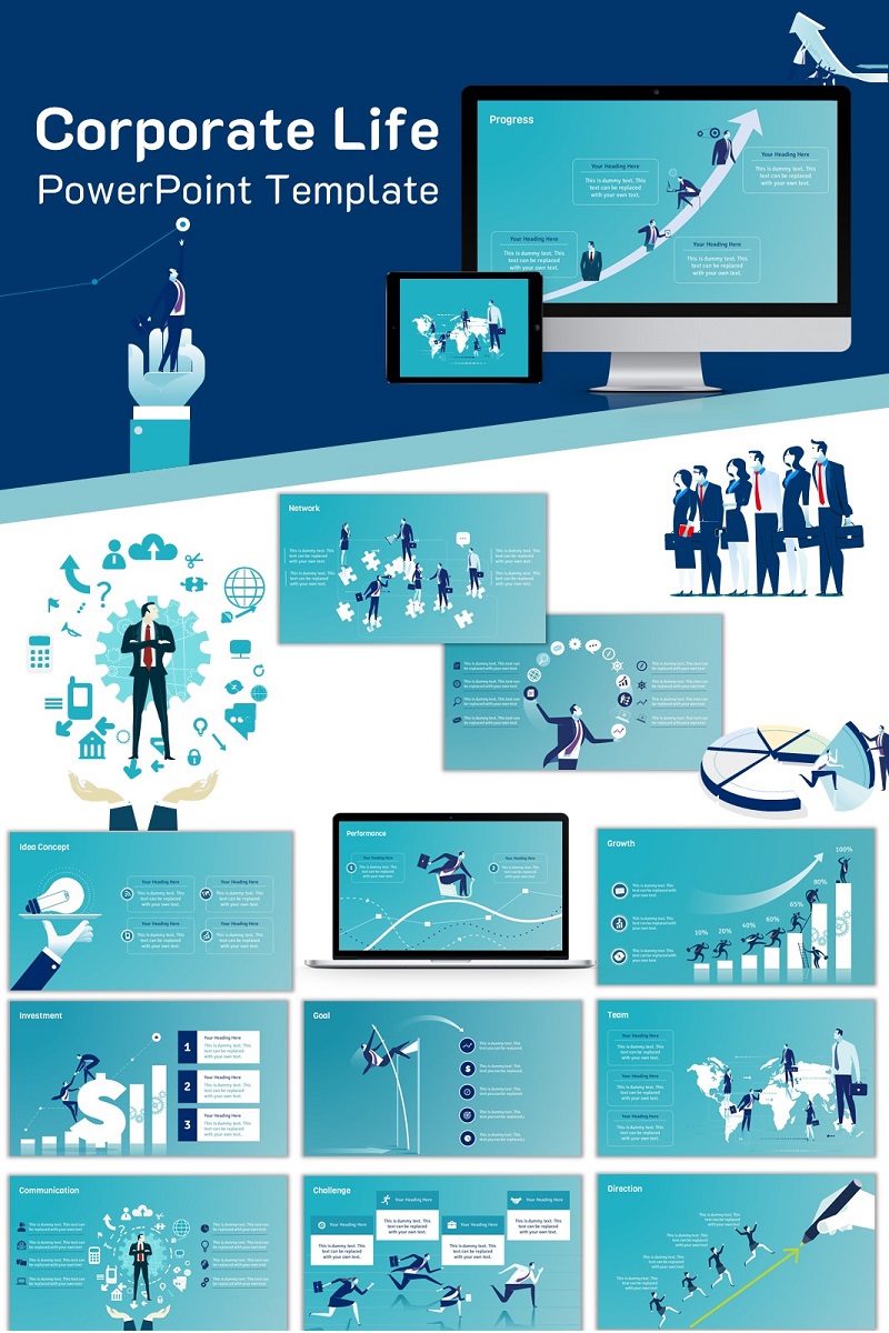 Corporate Life PowerPoint sablon 74241 - képernyőkép