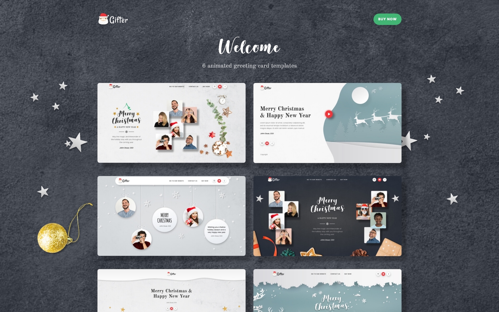 "Gifter - Greeting Card HTML" - адаптивний Шаблон цільової сторінки №74228