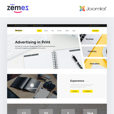 Modello Joomla Responsive #74225 "Median - Advertising Agency" #74225