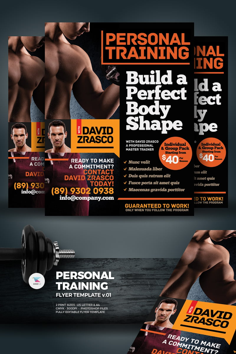 Personal Training Flyer Corporate Identity Template #74206