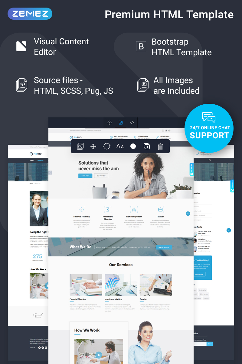 Plantilla Web "FinPRO - Financial Ready-to-Use" #74259