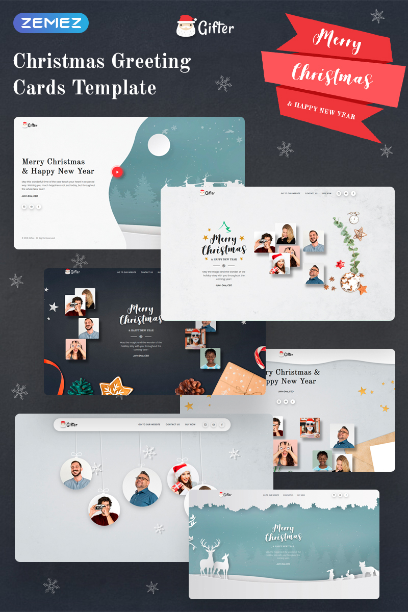 Responsive Gifter - Greeting Card HTML Açılış Sayfası #74228 - Ekran resmi